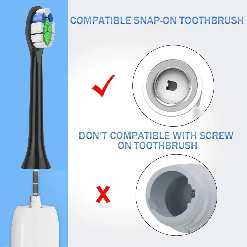 Diamond Toothbrush Heads for Sonicare, Fits 2 Series, ProResults, FlexCare, Healthy White, Platinum, EasyClean, Gum Health White