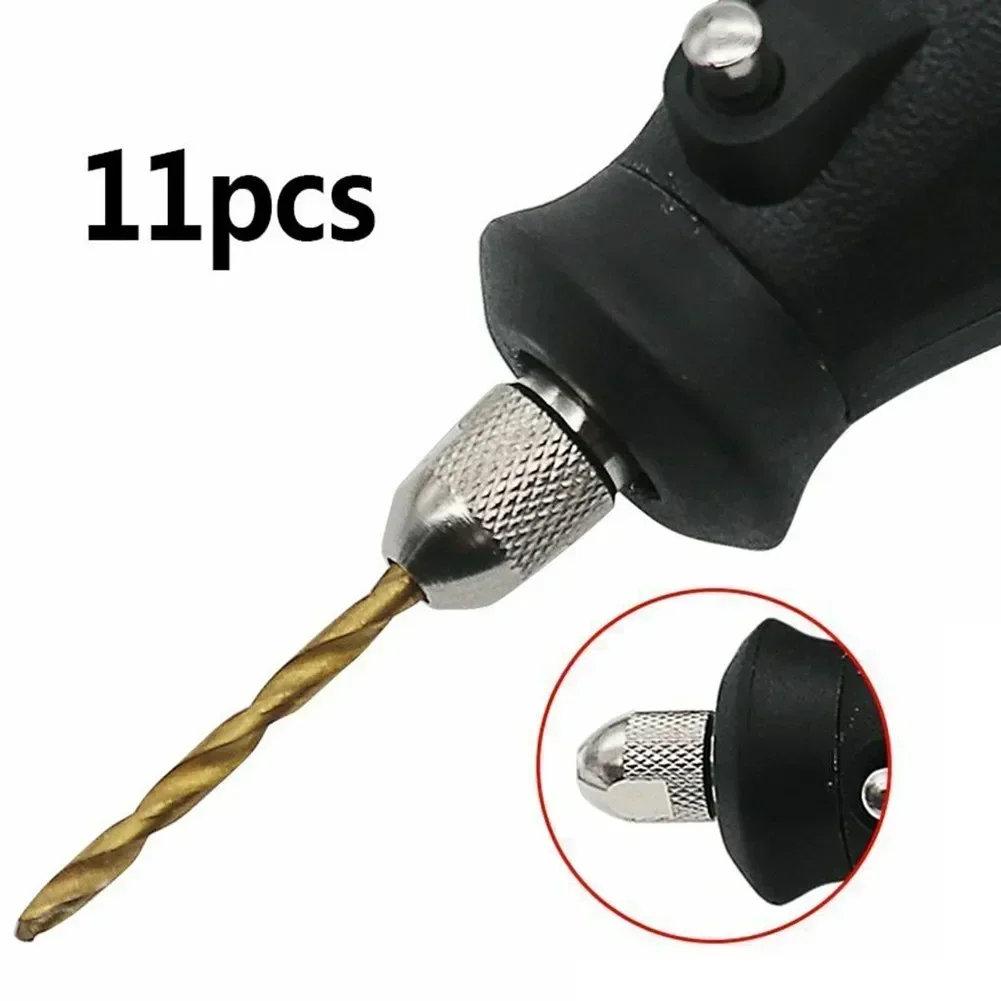 11Pcs 0.5-3.2mm Mini Drill Chuck Electric Drill Motor Shaft Fixture Brass Collet Copper Cap Axis Drill Collets