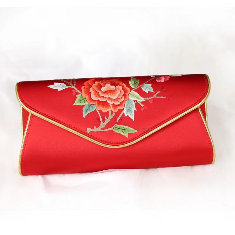 Bolso de mano de seda bordado a mano para boda, regalo para la madrina, kit de bordado de tela para el hogar de nuevo estilo ...