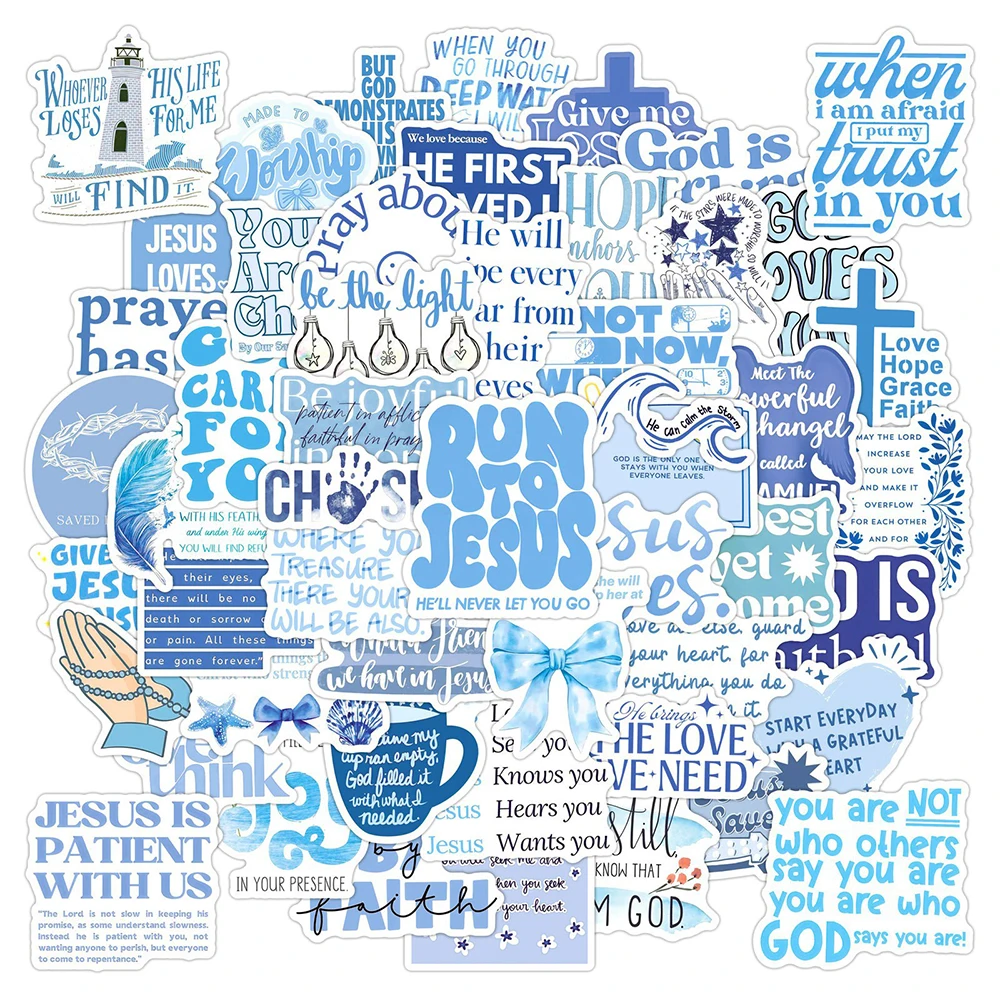 

10/30/50pcs Jesus Bible Stickers Waterproof DIY Laptops Phones Motivational Faith Cross Words Decoration Decals Toys