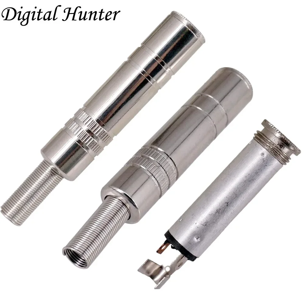 1PC 6.35mm Mono Stereo Female Socket 6.5mm Audio Plug jack Connector 6.5 Amplifier Microphone Plugs Adeptor