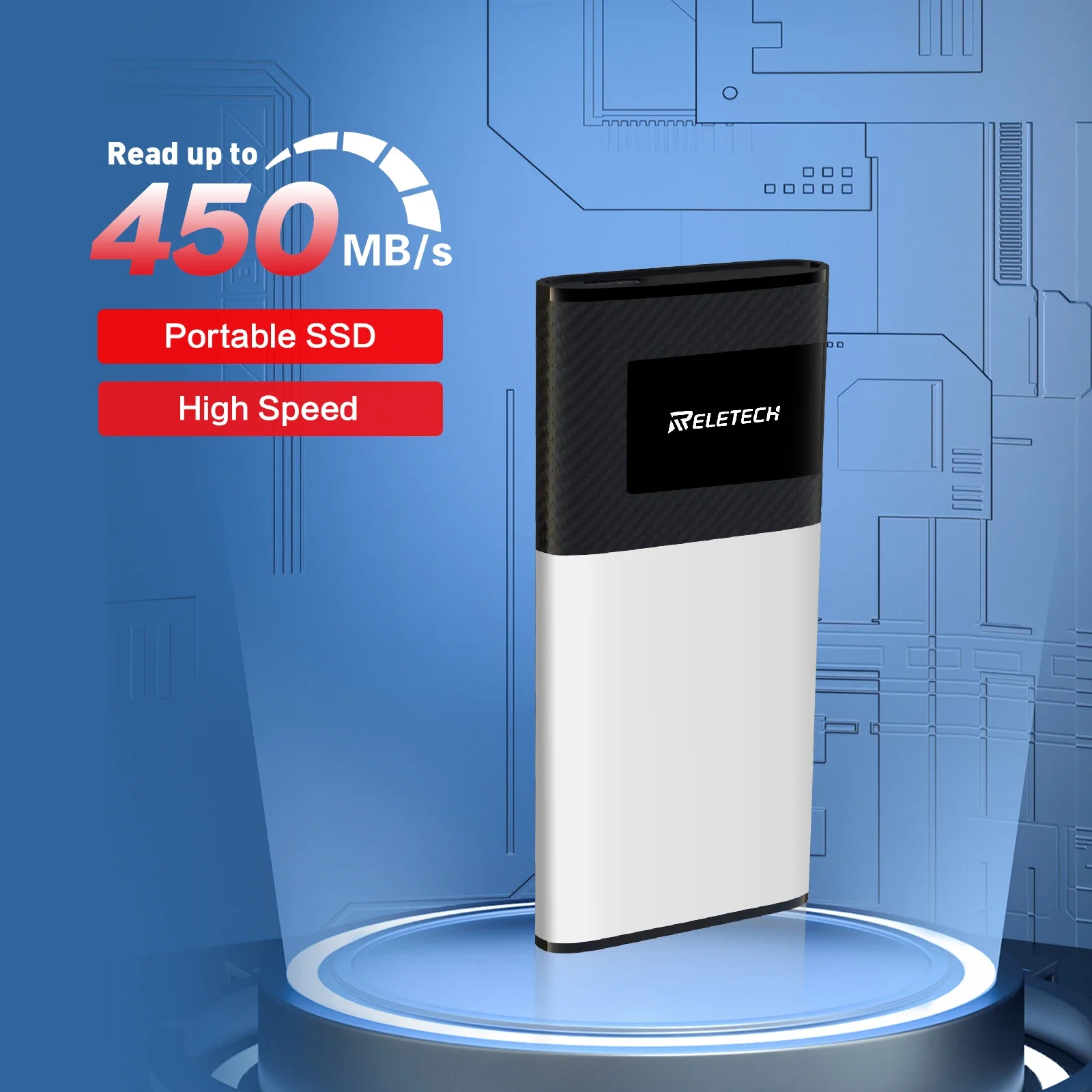 

Reletech Portable SSD USB3.2 Gen2 PC and Mac Gaming Students Professionals P20 Extemal Up To 480MB/s
