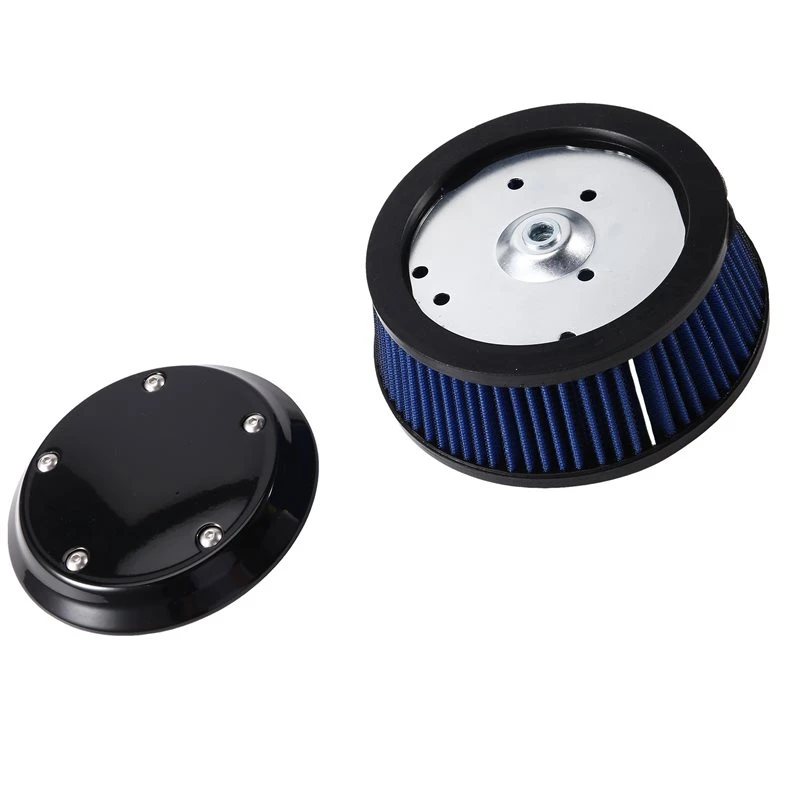 A48P-Black Air Cleaner Cove& 6 Hole Filter Element For Harley Dyna Softail Touring 1999-2016 Trike 08-16 Motorcycles Blue