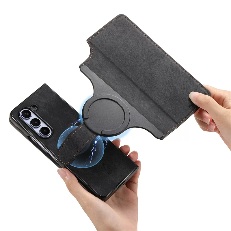 2-in-1 magnetische Flip-Ledertasche für Samsung Galaxy Z Fold 7 6 5 4 3 ZFold Fold7 Fold6 Magsafe Mac Safe Card Wallet Phone Cover
