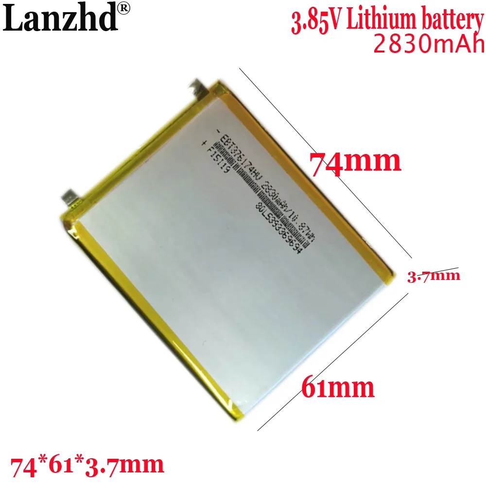 

Polymer lithium battery 2830MAH high voltage 4.35V Digital products mobile phone built-in battery 376174