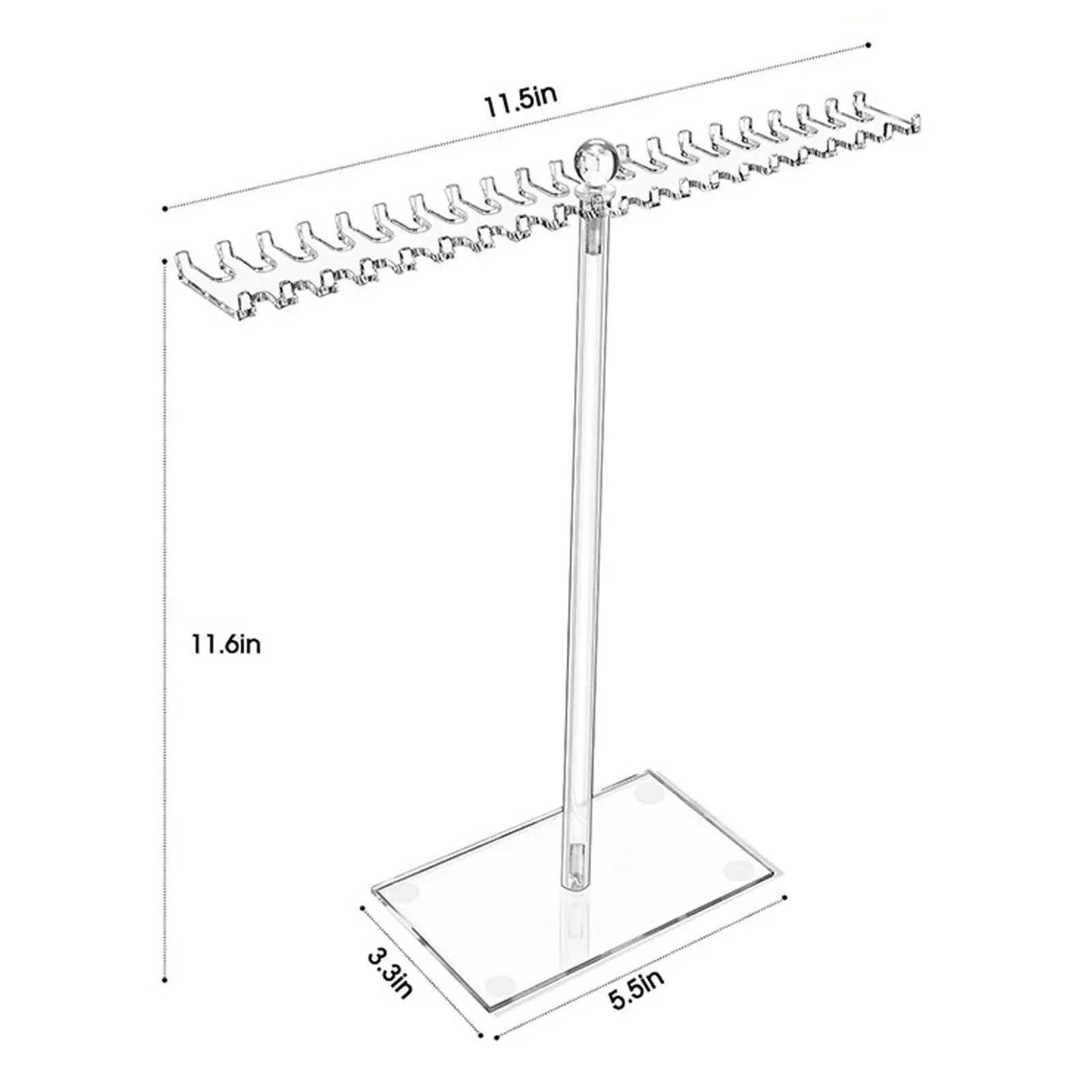Necklace Organizer Necklace Holder Anti Slip Base Necklace Hanging Hooks Jewelry Display Stand for Home Shows Vanity Tabletop