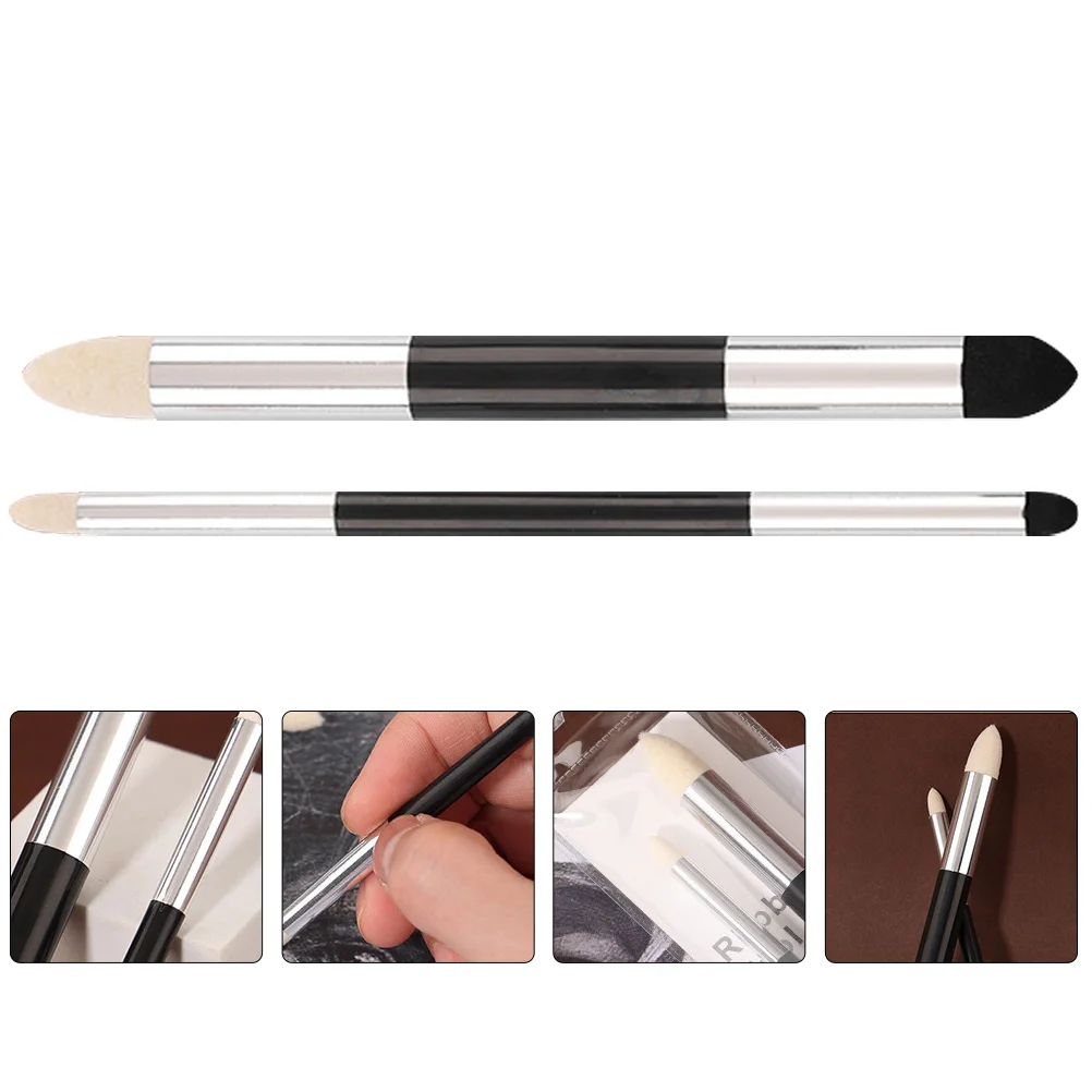 2 Pcs Sketch Erase Pen Blending Sponge Double Head Rubbing Brush Plastic Paint Tools Sponges