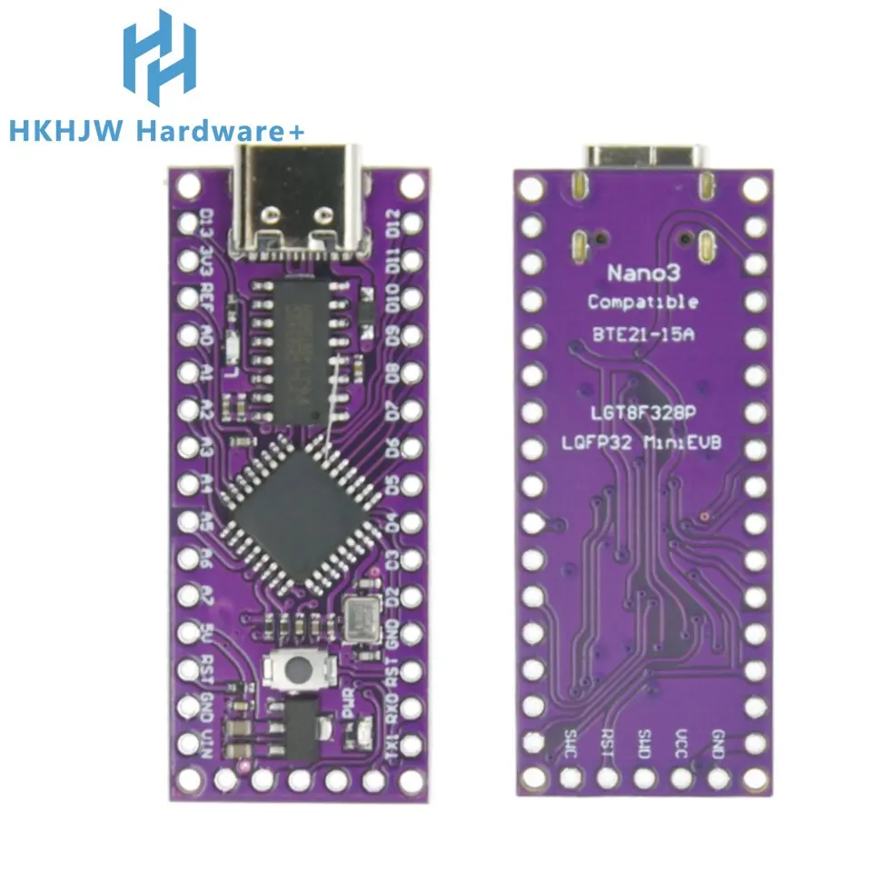 Compatible With LGT8F328P-LQFP32 MiniEVB TYPE-C MICRO USB ATMEGA328 Nano V3.0 LGT8F328P CH9340C / HT42B534-1 SOP16 For Arduino