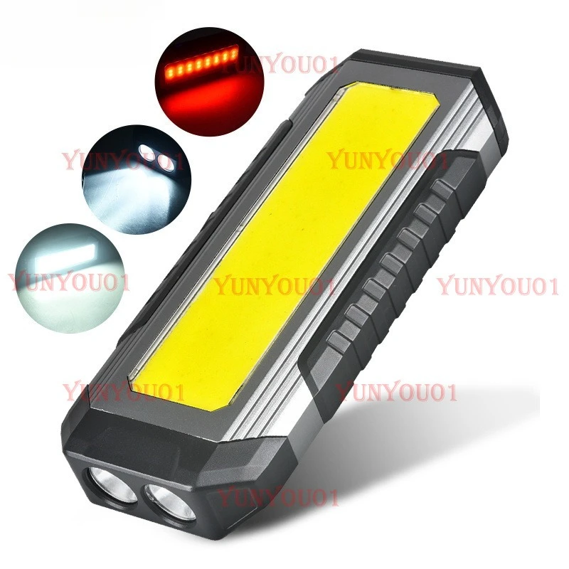 Large Floodlight Strong Light Work Light, Red Light Warning Magnet Hook Multi-function LED Work
