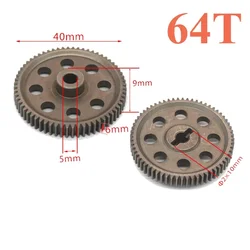 11184 metalowy Diff przekładnia główna 64T 11181 koła zębate ciężarówki 21T 1/10 części do zdalnego sterowania HSP brontozaura Himoto Amax Redcat przekracza 94111