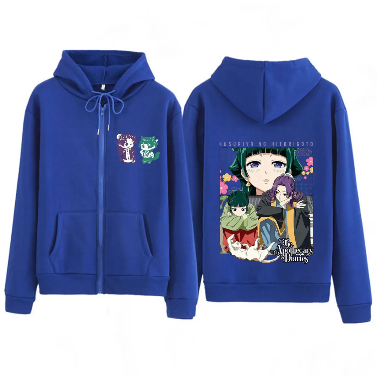 Anime The Apothecary Diaries Grafik-Reißverschluss-Hoodie für Männer und Frauen, Hip-Hop-Sweatshirt mit langen Ärmeln, lockere, lässige Harajuku-Jacke mit Reißverschluss – Detail 6