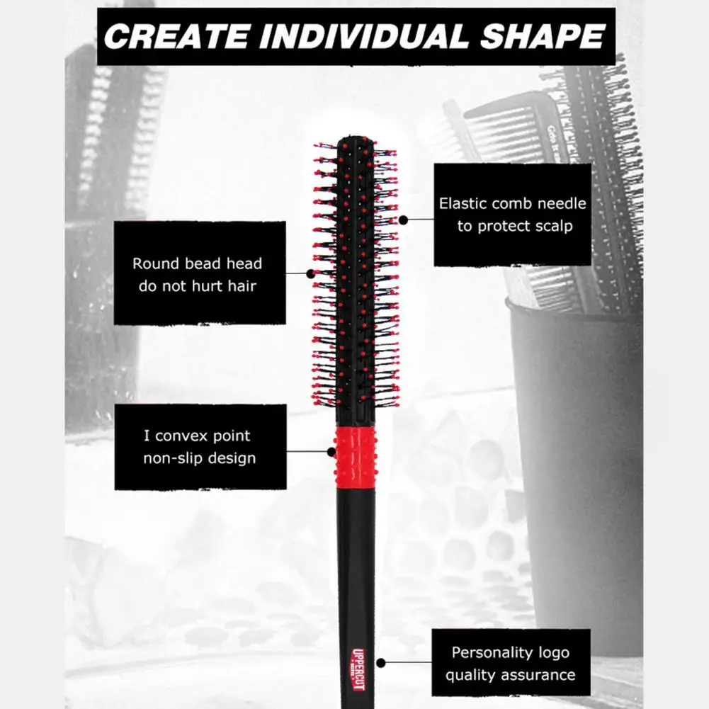 Blow Drying Short Hair Styling Comb Professional Quiff Roller Brush for Short Hair Styling with Non-slip Handle Men for Blow