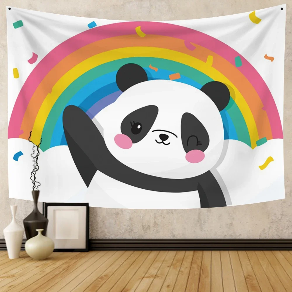 Chinese Panda Lovely Tapestry Wall Hanging Cute Animal Blanket Background Kids Children Room Decor Wholesale Drop Shipping