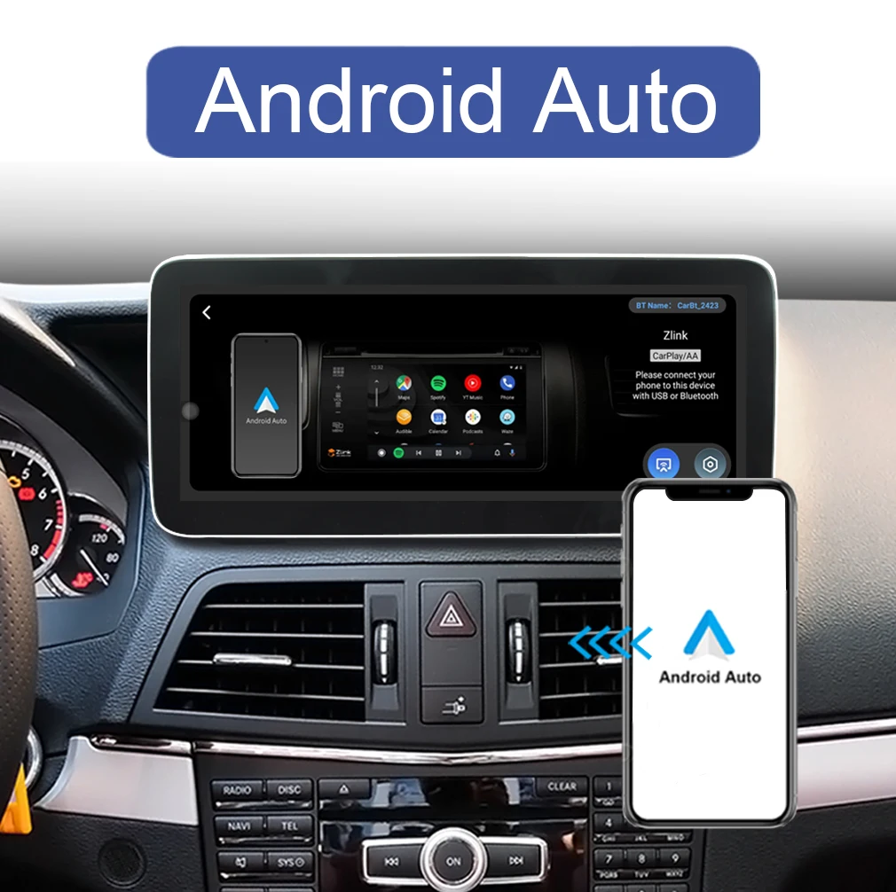 Автомобильный мультимедийный плеер для Mercedes Benz E Coupe W207 C207 2009-2014 Android 12 4G CarPlay DVD Радио GPS навигация HD экран
