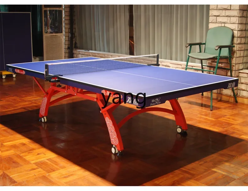 yjq Table Tennis Folding Mobile Indoor Standard Household Ball Table