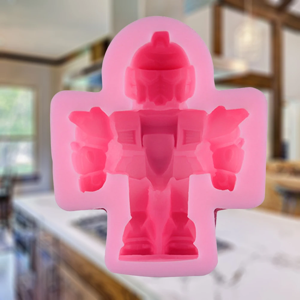 

3D Robot Shape Silicone Fondant Mold DIY Decorating Supplies Tool for Cake Pudding Chocolate Soap Polymer Clay