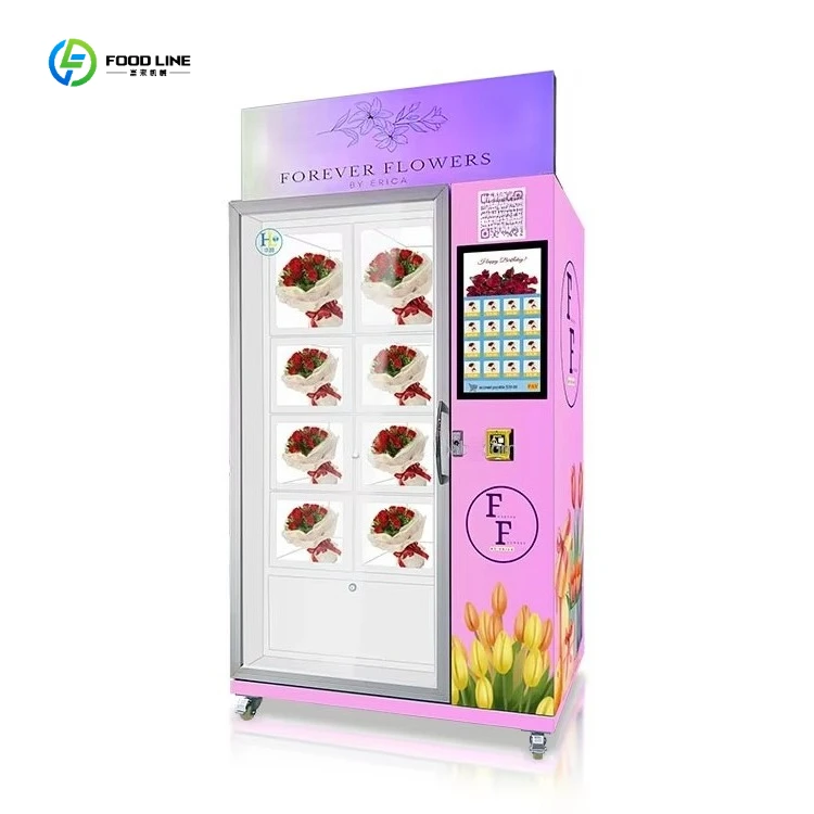 Popular Trend Multi-compartment Floral Vending Machine Compressor Refrigeration Flower Vending Machine Customized