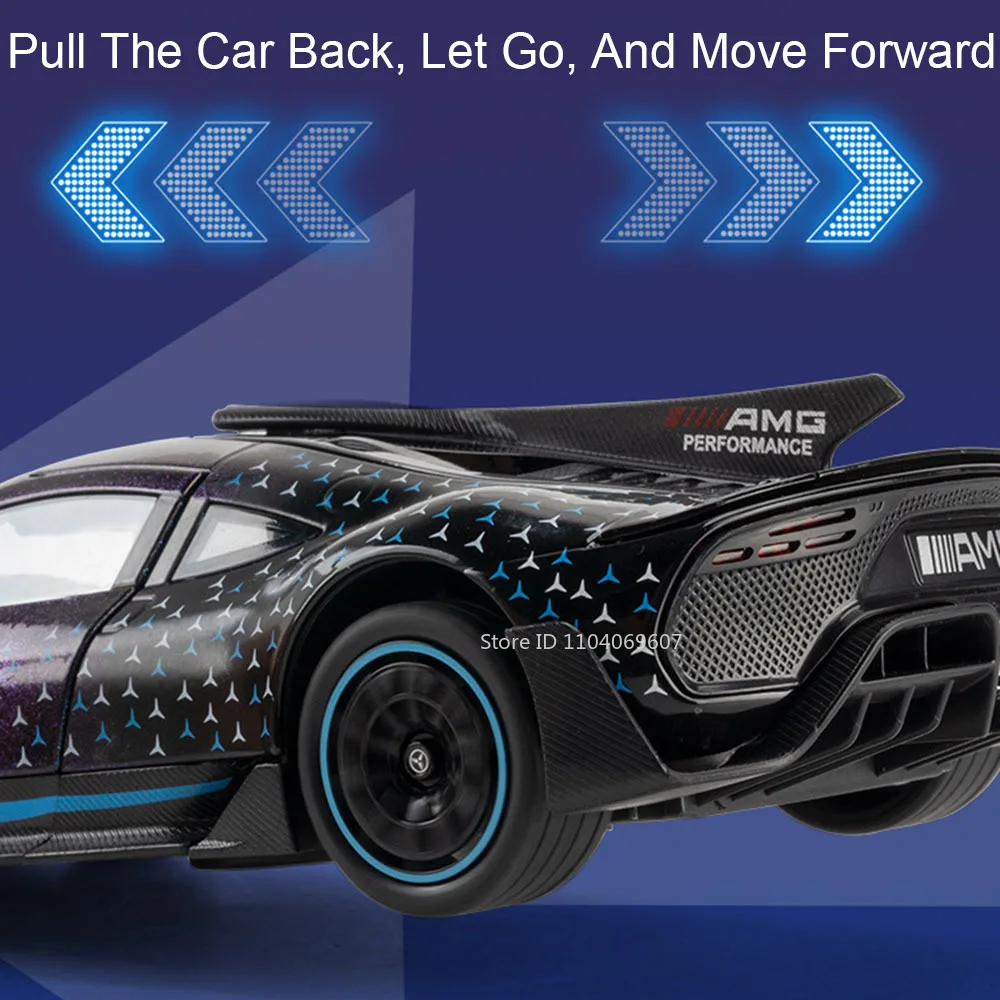 1:24 UN Modello di auto sportiva Giocattoli in miniatura Lega pressofusa Suono Luce Porte aperte Tirare indietro Decorazione Giocattolo Supercars Regali per ragazzi