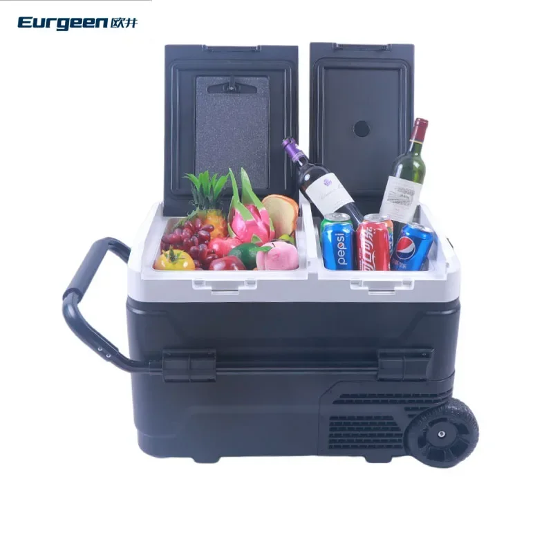 Kulkas Tenaga Surya Freezer Harga Rendah Kulkas Mini Isi Ulang Sewa Pasangan Kulkas Kecil Kulkas Portabel 40 Liter dengan Roda