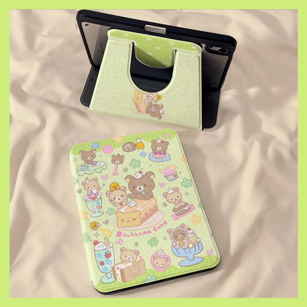 

Kawaii Rilakkuma 2025 Air13 (13 Inch) IPad 11 Tablet Protective Cover 720 Rotation Air7 with Pen Slot MINI7 Anti Drop IPad 10th