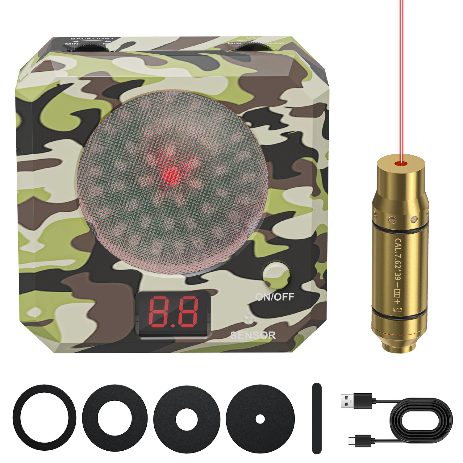 

A set of 7.62-39 laser trainers and laser electronic targets with sound effects, suitable for indoor training