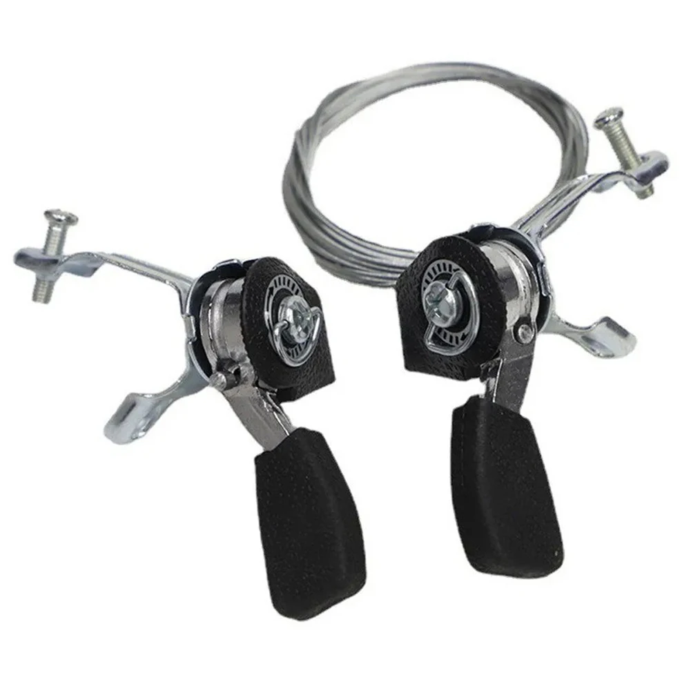 1 Pair Left Right Shift Lever Folding Bike Gear Grip Shift 18 Speeds 21 Speeds Split Cable Thumb Derailleur Lever Transmission