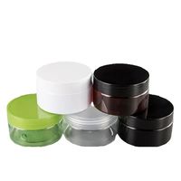 36pcs 100G Black PET Wide Mouth Bottle Clear White Brown Cream Jars Plastic Lid 100ml Empty Boby Scrub Pots Cosmetic Containers