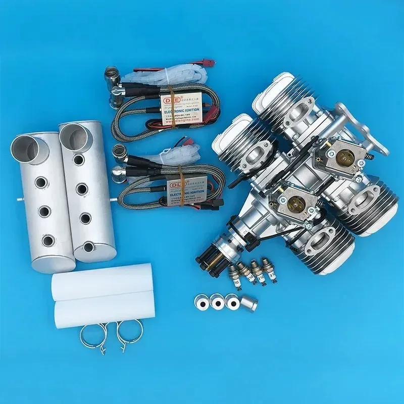 DLE120T4 model engine four-cylinder two-stroke side exhaust natural air-cooled 120CC displacement
