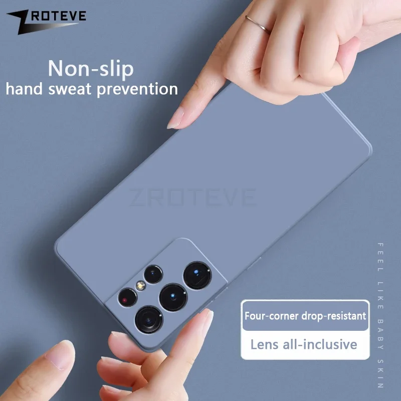 S21 Ultra Case ZROTEVE Silky Liquid Silicone Soft Cover For Samsung Galaxy S21 FE S22 Plus S 21 S21FE Shockproof Phone Cases