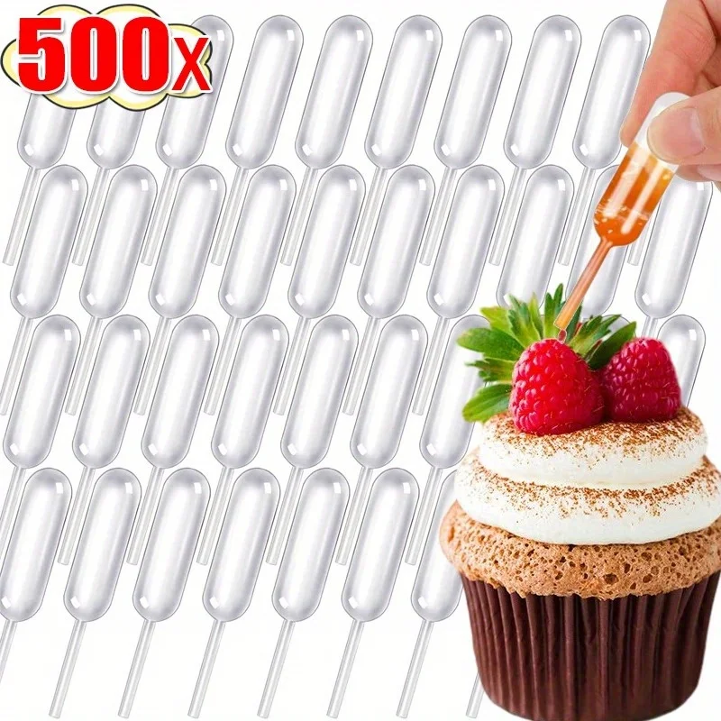 200/50pc 4ml Mini Disposable Dropper Cake Decoration Dropper Baking Tool Paper Cupcake Jam Sauce Filling Tool Dessert Accessorie