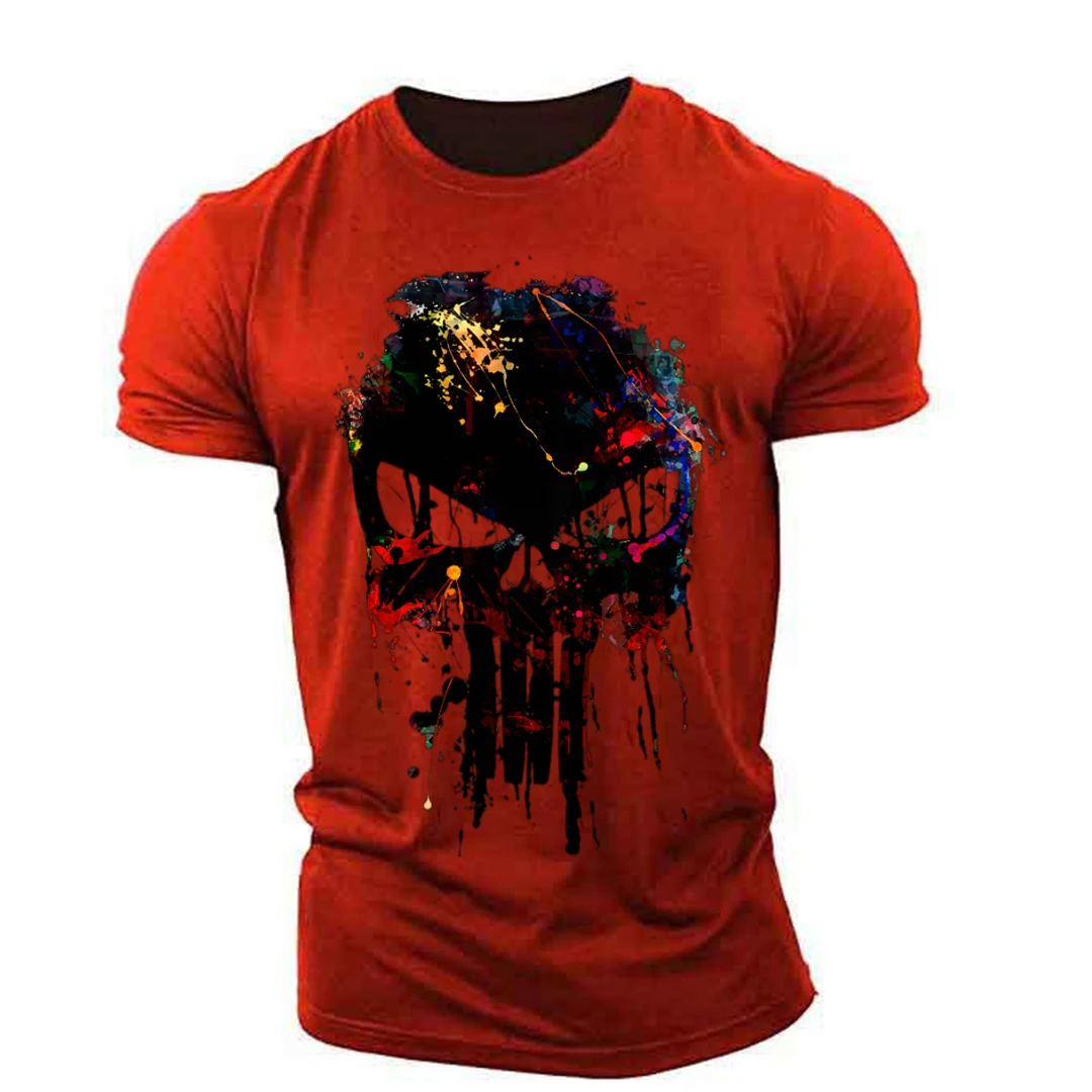 Men's Retro T-shirt, Summer Loose 3D Stereoscopic Printed Street Style Sports Short Sleeve Adult Quick-Dry Breathable Shirt