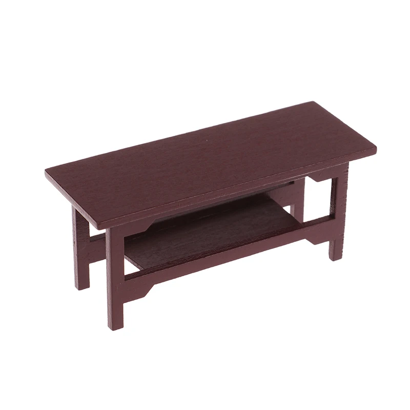 1Pc 1/12ตุ๊กตาครัว Miniature ห้องรับประทานอาหารไม้โต๊ะ Aksesori Perabot สำหรับแต่งบ้านตุ๊กตาของเล่นสำหรับเด็ก