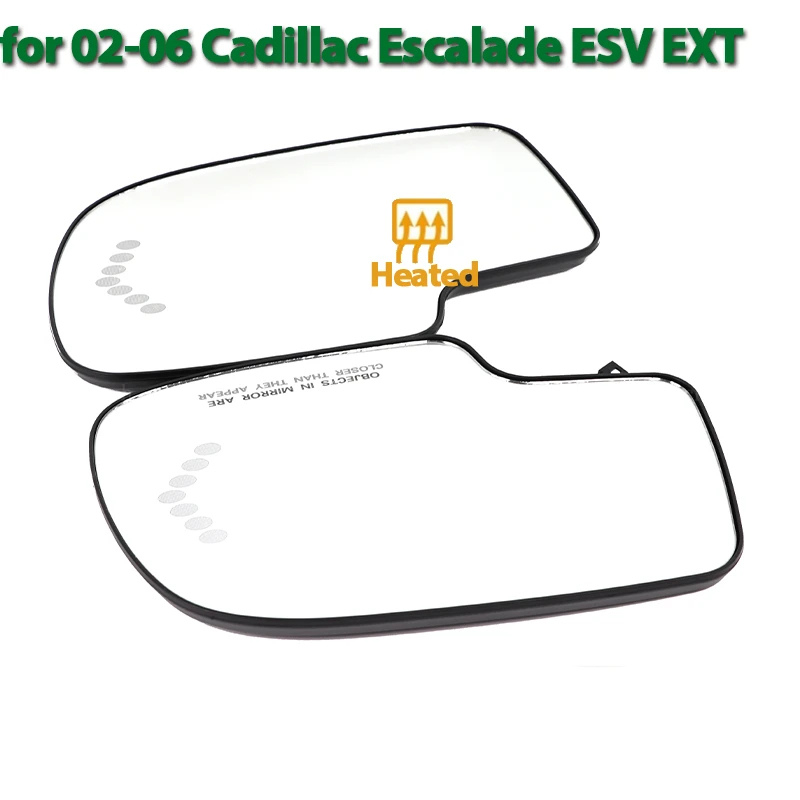 Espejo retrovisor lateral, cristal calefactor, lente de espejo calefactable compatible con Cadillac Escalade EXT ESV 2002 2003 2004 2005 2006, accesorios