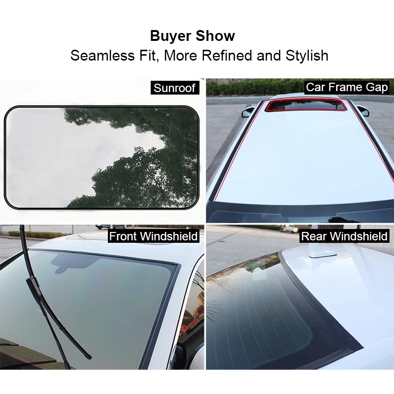 Car Windshield Seal Rubber Strip Auto Roof Window Edge Sticker Noiseproof Sound Insulation Car Waterproof Dustproof Weatherstrip