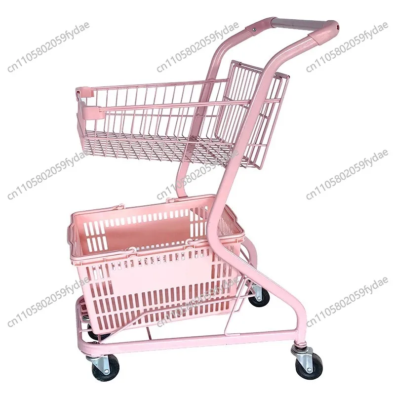 

Двойная корзина для покупок в супермаркете, машина для зажимов для кукол, магазин закусок для домашних животных, желтый, оранжевый цветной металлический интернет-розовая тележка знаменитостей