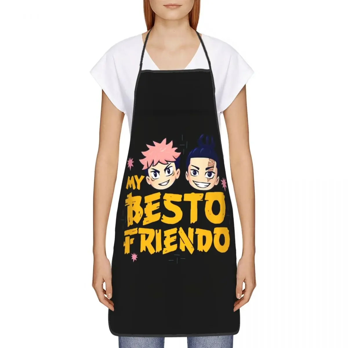 My Besto Friendo Itadori And Todo Pose Jujutsu Kaisen Kitchen Chef Cooking Baking Apron Women Men Tablier Cuisine for Painting