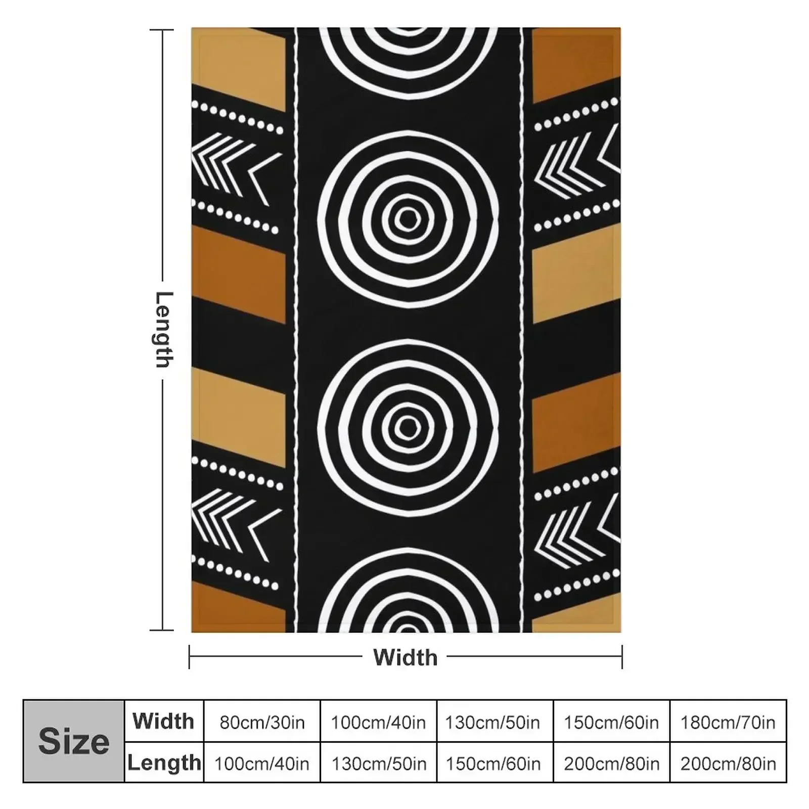 African Mud Cloth Artwork Throw Blanket Soft Flannels Blankets