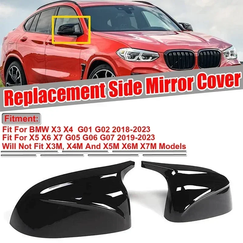 Car Side Mirror Cover Caps Rear View Mirror Cover Caps Shells For BMW X3 X4 G01 G02 2018-2020 X5 X6 X7 G05 G06 G07 2019-2020