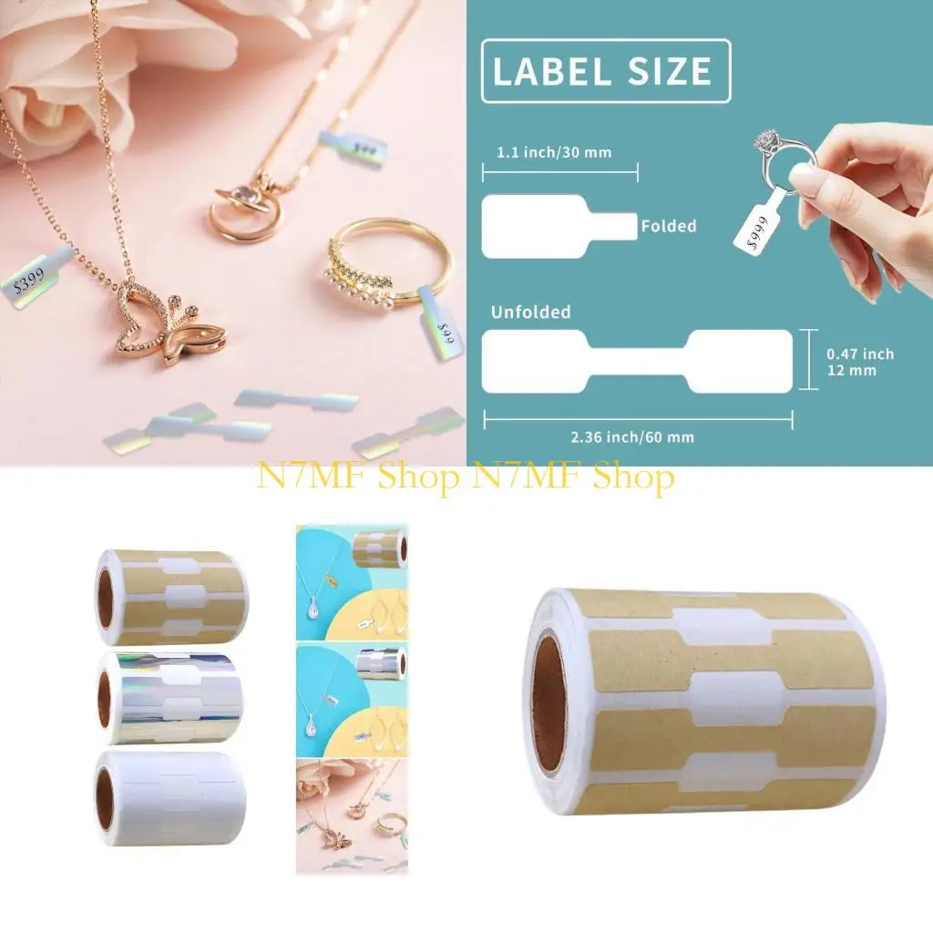 

N7MF 500pcs Adhesive Stickers for Jewelry Decoration Handcrafted Kraft Paper Stickers
