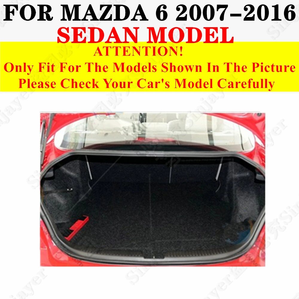 High Side Car trunk mat for Mazda 6 Sedan 2016 2015 2014-2007 Tail Boot luggage Pad Cover Rear Cargo Liner Interior Accessories