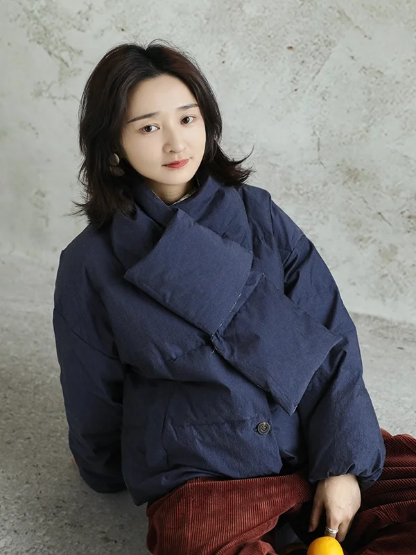 

Теплая женская зимняя куртка из гусиного пуха в стиле ретро, хлопковая верхняя одежда, винтажная, с наполнителем из 95% белого гусиного пуха