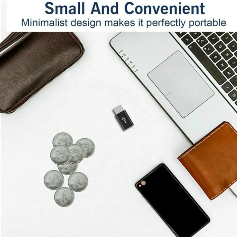 A14M 20X Micro-USB naar USB C-adapter, Mini naar Typec-oplaadadapter, USB Type C-adapterconversieconnector met weerstand