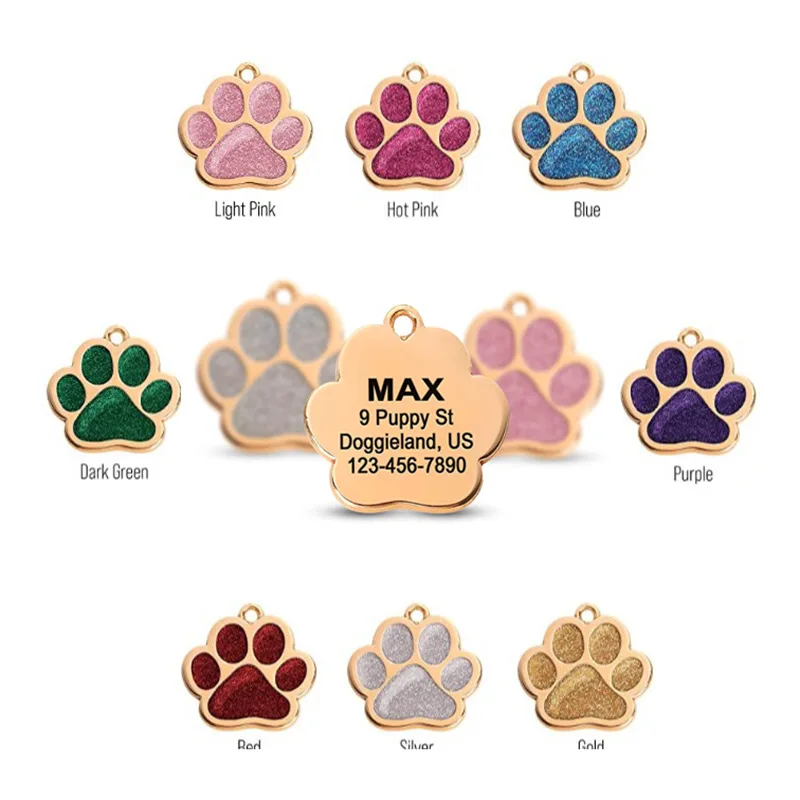 

Wholesale 30pcs Personalized Blank Dog Anti-lost Name Tags Laser Engraved Customized Puppy Decorations Pet Collar Pet Supplies