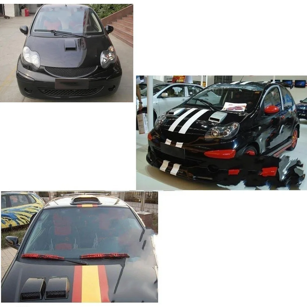 

Universal Car Hood Scoop White Racing Bonnet Vent Cover Sticker Air Flow Intake Adhesive Tape for Most Cars Car Vent Hood