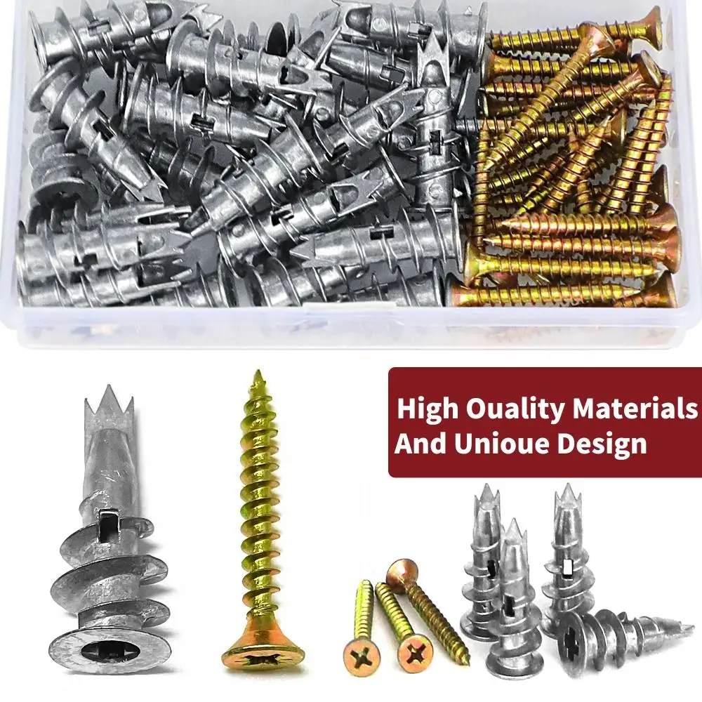 

54pcs Self-Drilling Screw Assortment Kit Prevent Loose Corrosion Resistant Heavy Duty Metal Wall Screws Efficient