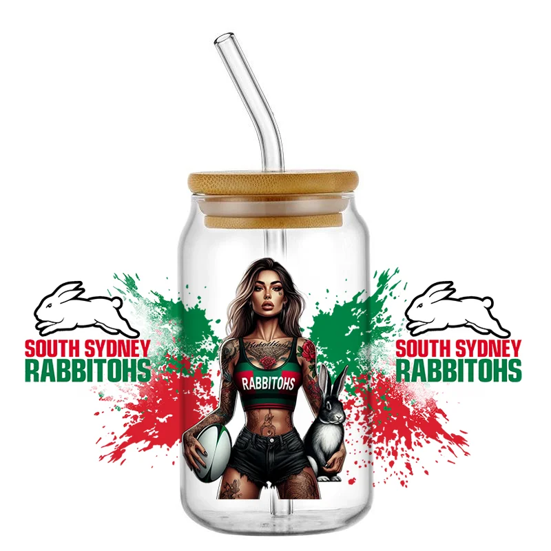 popular UV DTF cup wrap Waterproof Decal For Tumblers 16oz Cups Rugby Sports Sticker Permanent Wrap Transfer sticker home decor