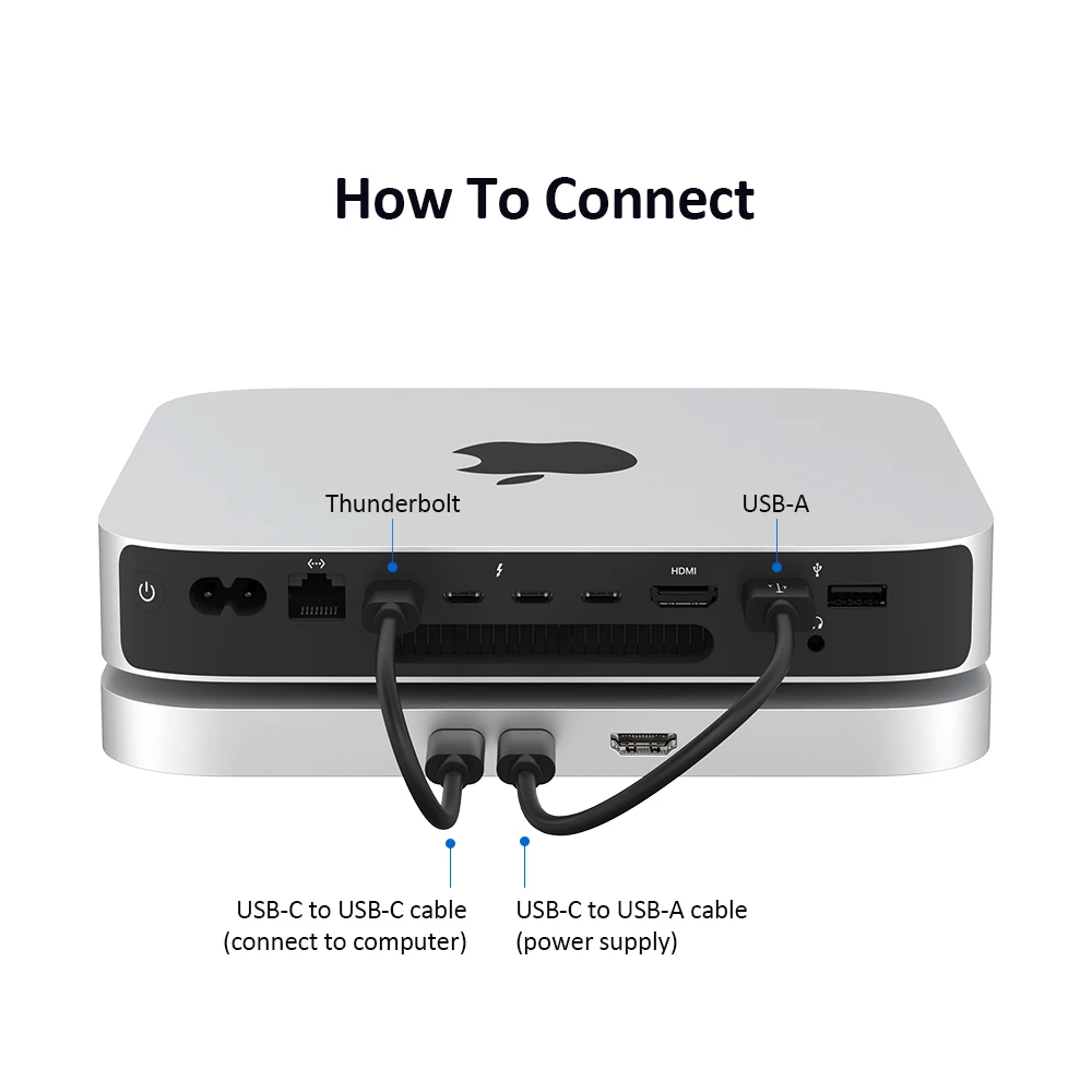Imagem -06 - Hub Usb tipo c com Gabinete de Disco Rígido Docking Station Suporta Nvme Sata M.2 Ssd Case 4k 10gbps Dados m1 m2 para Mac Mini
