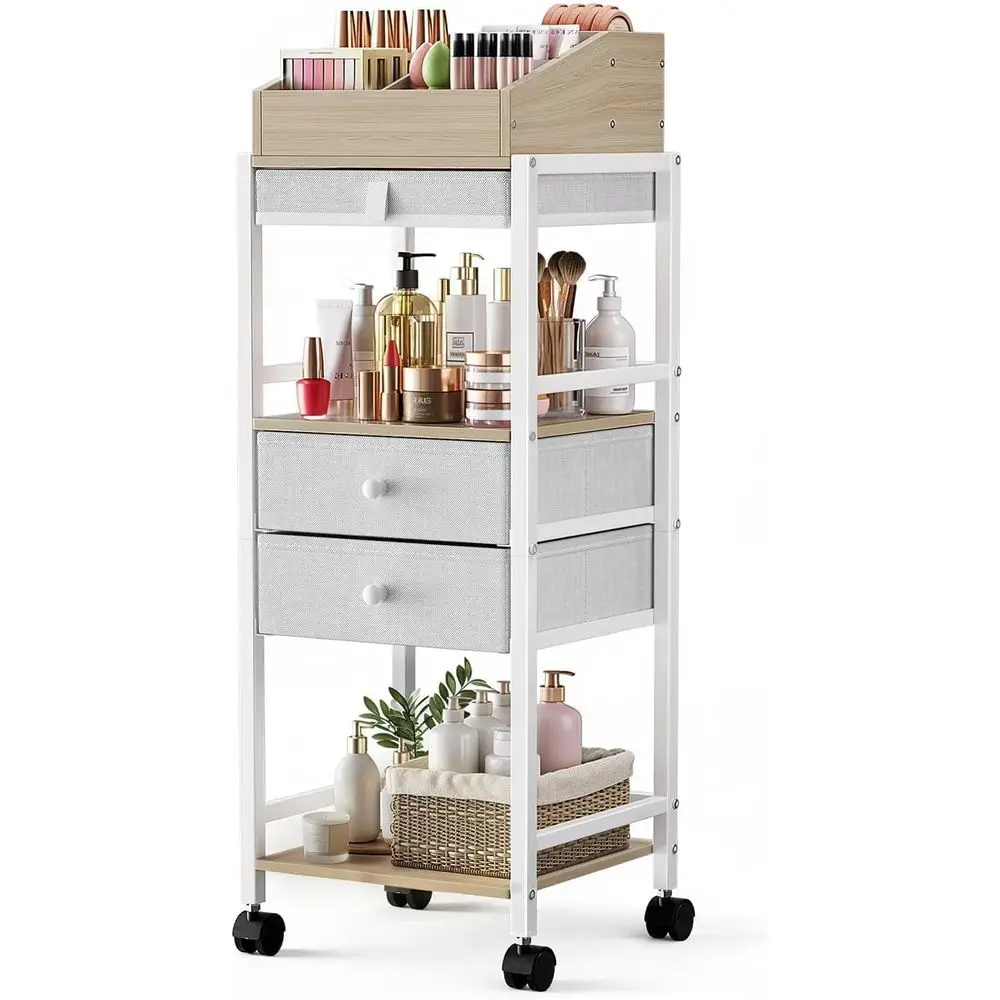 

Makeup Organizer Cart, Floor Skincare Organizers, Makeup Storage with Drawers, Vanity Organizer Cosmetics Display Cases Holder f