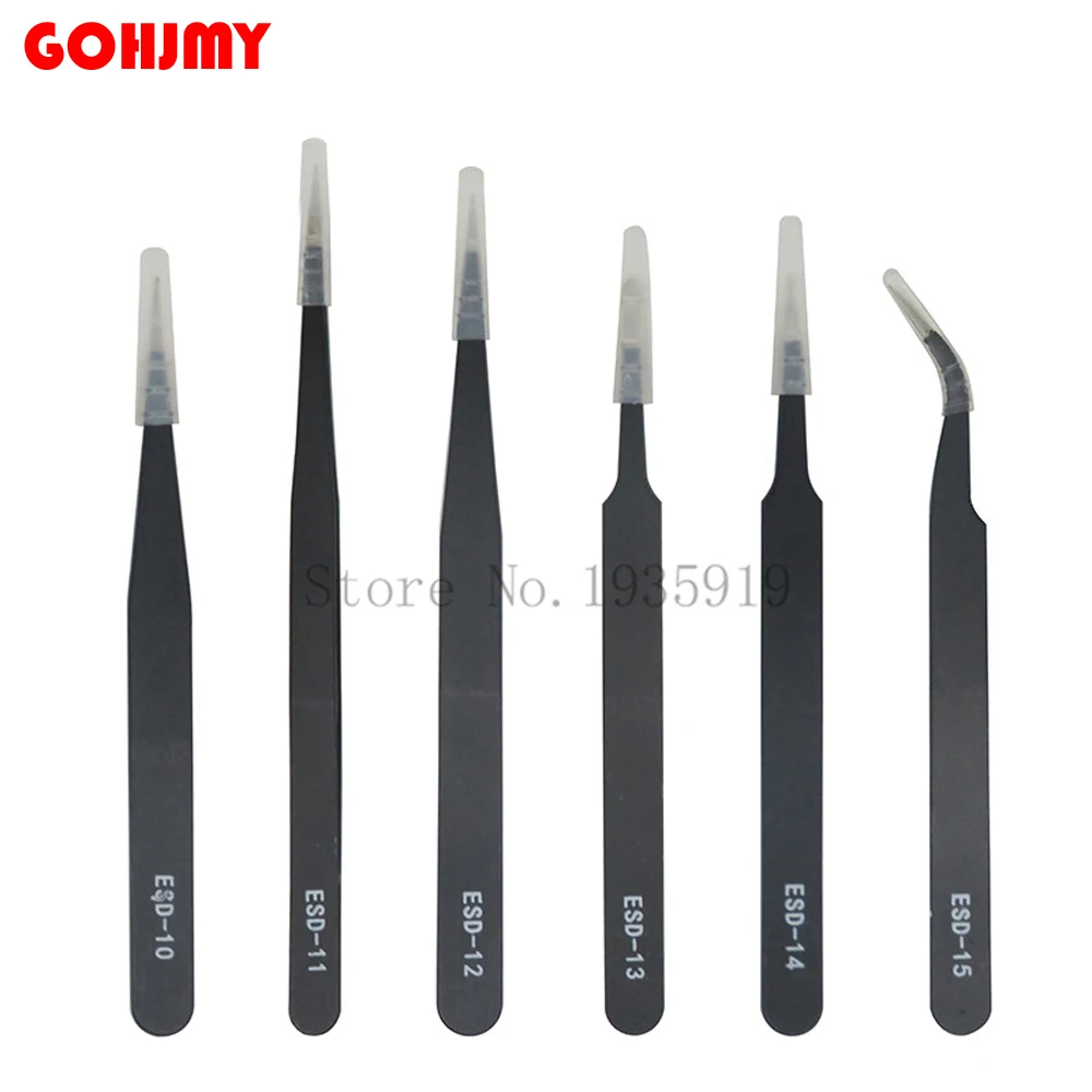 1PCS VETUS BGA ESD Stainless Steel Antistatic Tweezers ESD-10/ESD-11/ESD-12/ESD-13/ESD-14/ESD-15 SMD Reworking Soldering Tools