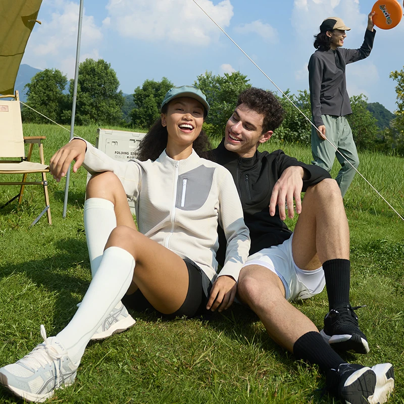 Unisex Outdoor Running Quick-Dry Long Sleeve Zip-Up Jacket Duff Stitch Knit  Perfect for Jogging, Hiking, and Casual Wear